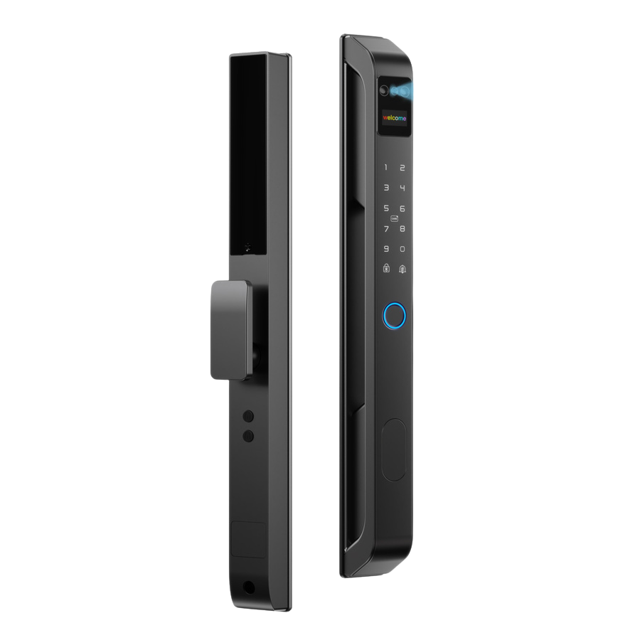 Cerradura digital EVIK C11 con reconocimiento facial Face ID y certificación IP66 para puerta con perfil delgado y corrediza