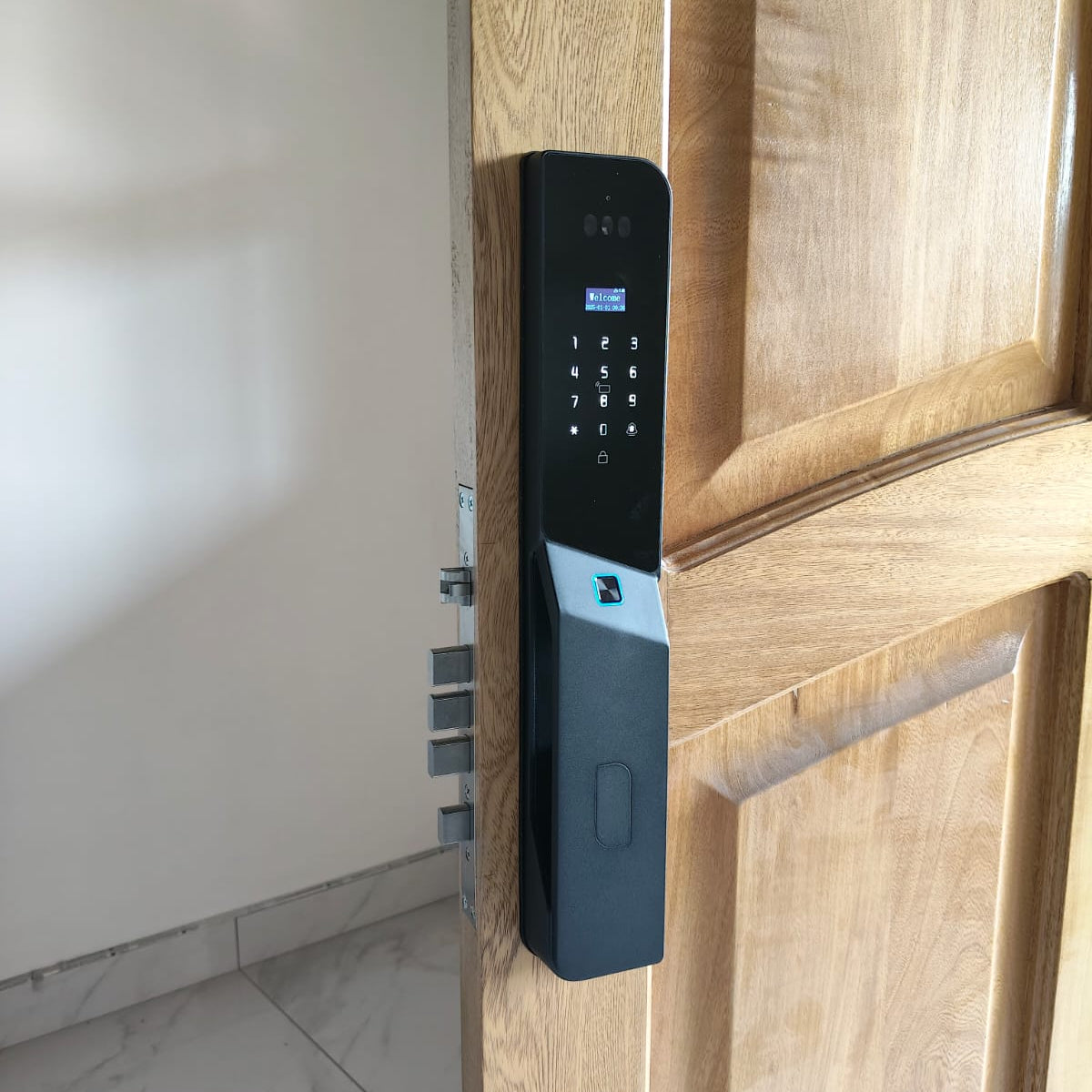 Cerradura digital con certificado IP66, cámara, reconocimiento facial, especial para puerta de madera y metálicas