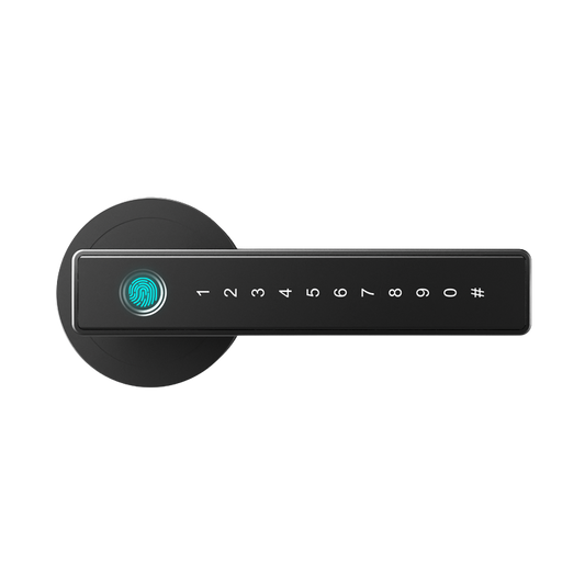 Cerradura digital EVIK H04 con huella, clave y tarjeta, ideal para habitaciones y cuarto util