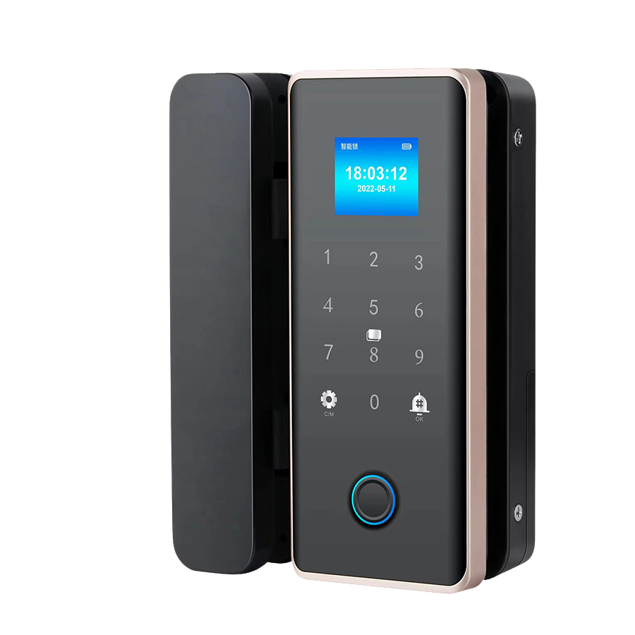 Cerradura digital EVIK PV09 con huella, clave y tarjeta, certificación IP66 para puertas de de vidrio