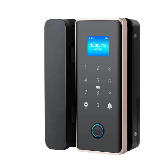 Cerradura digital EVIK PV09 con huella, clave y tarjeta, certificación IP66 para puertas de de vidrio