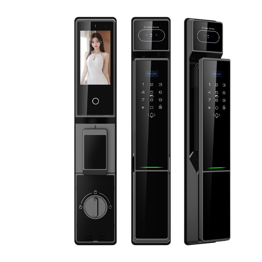 Cerradura digital EVIK W12 con reconocimiento facial Face ID y certificación IP66 para puerta principal