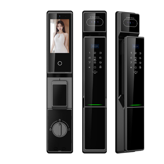 Cerradura digital EVIK W12 con reconocimiento facial Face ID y certificación IP66 para puerta principal
